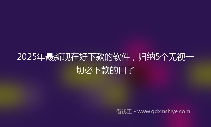2025年最新现在好下款的软件,归纳5个无视一切必下款的口子
