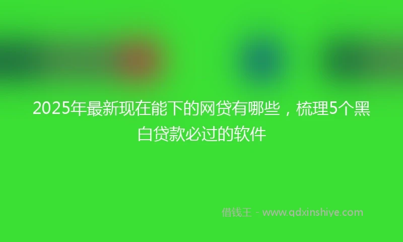 2025年最新现在能下的网贷有哪些，梳理5个黑白贷款必过的软件