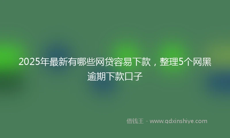 2025年最新有哪些网贷容易下款，整理5个网黑逾期下款口子