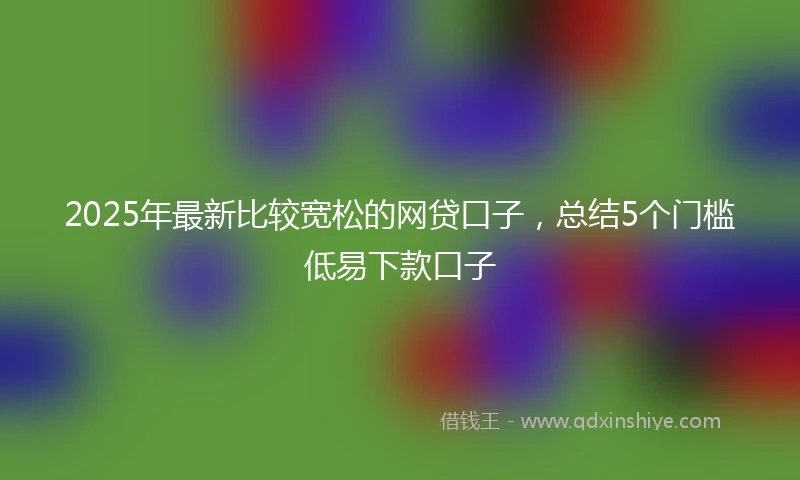 2025年最新比较宽松的网贷口子，总结5个门槛低易下款口子
