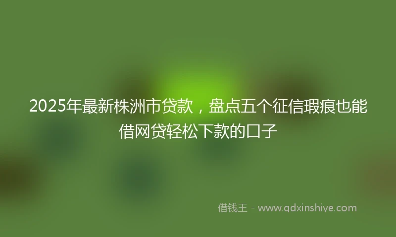 2025年最新株洲市贷款，盘点五个征信瑕疵也能借网贷轻松下款的口子