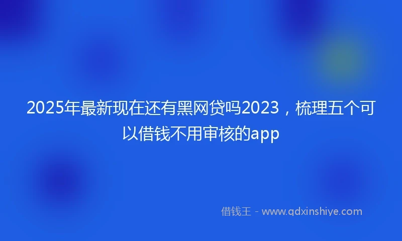 2025年最新现在还有黑网贷吗2023，梳理五个可以借钱不用审核的app
