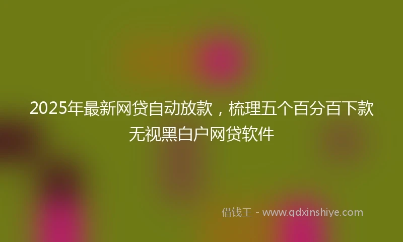 2025年最新网贷自动放款,梳理五个百分百下款无视黑白户网贷软件