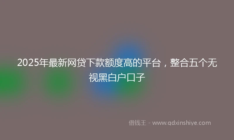 2025年最新网贷下款额度高的平台，整合五个无视黑白户口子
