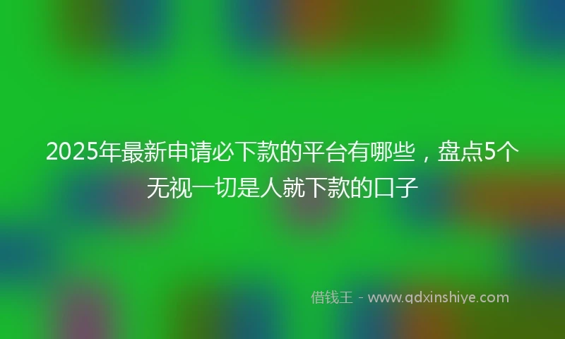 2025年最新申请必下款的平台有哪些，盘点5个无视一切是人就下款的口子
