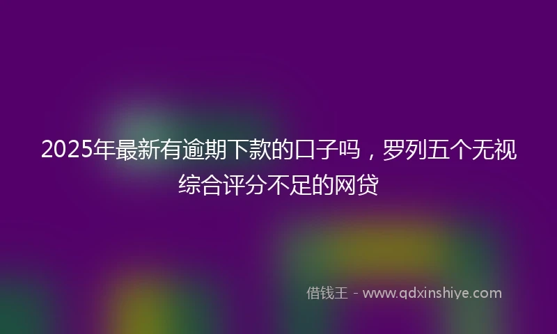 2025年最新有逾期下款的口子吗，罗列五个无视综合评分不足的网贷