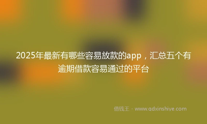 2025年最新有哪些容易放款的app，汇总五个有逾期借款容易通过的平台