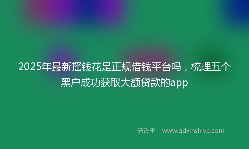 2025年最新摇钱花是正规借钱平台吗，梳理五个黑户成功获取大额贷款的app
