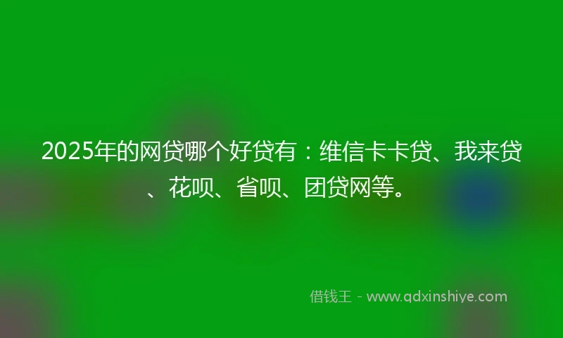 2025年的网贷哪个好贷有：维信卡卡贷、我来贷、花呗、省呗、团贷网等。