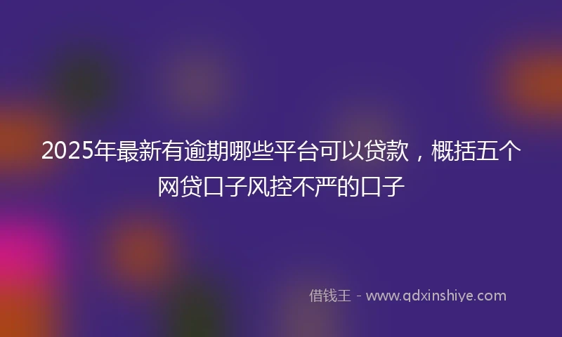 2025年最新有逾期哪些平台可以贷款，概括五个网贷口子风控不严的口子
