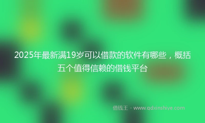 2025年最新满19岁可以借款的软件有哪些，概括五个值得信赖的借钱平台