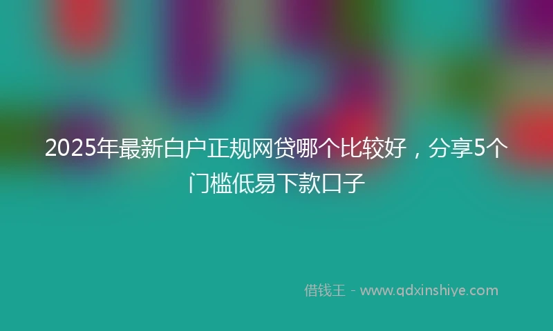 2025年最新白户正规网贷哪个比较好，分享5个门槛低易下款口子