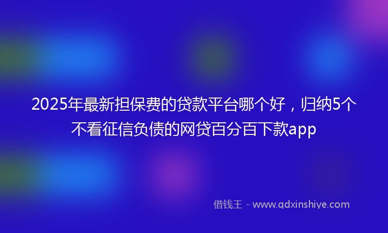 2025年最新担保费的贷款平台哪个好，归纳5个不看征信负债的网贷百分百下款app