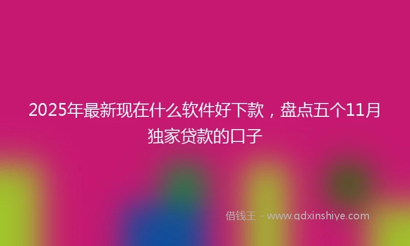 2025年最新现在什么软件好下款，盘点五个11月独家贷款的口子