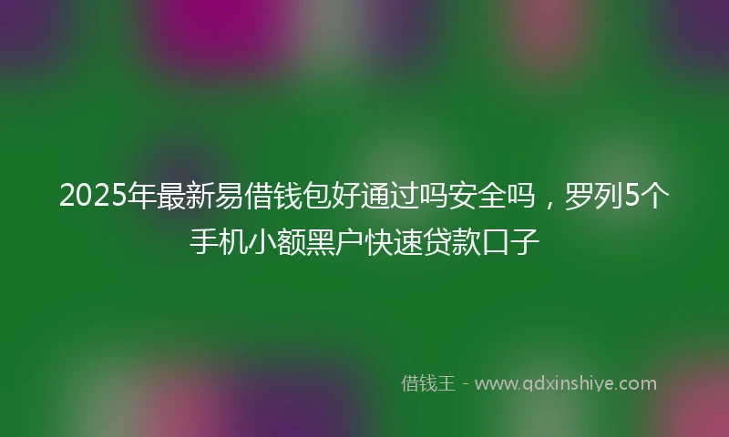 2025年最新易借钱包好通过吗安全吗，罗列5个手机小额黑户快速贷款口子