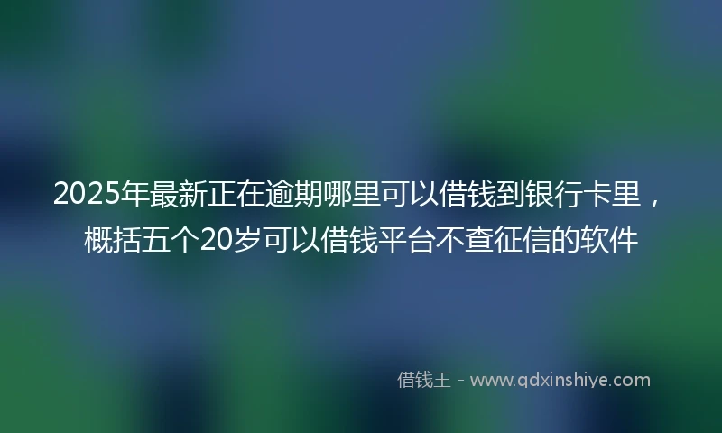 2025年最新正在逾期哪里可以借钱到银行卡里，概括五个20岁可以借钱平台不查征信的软件