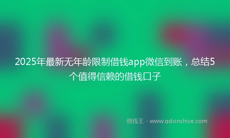 2025年最新无年龄限制借钱app微信到账，总结5个值得信赖的借钱口子