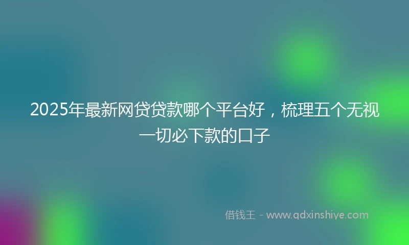 2025年最新网贷贷款哪个平台好,梳理五个无视一切必下款的口子