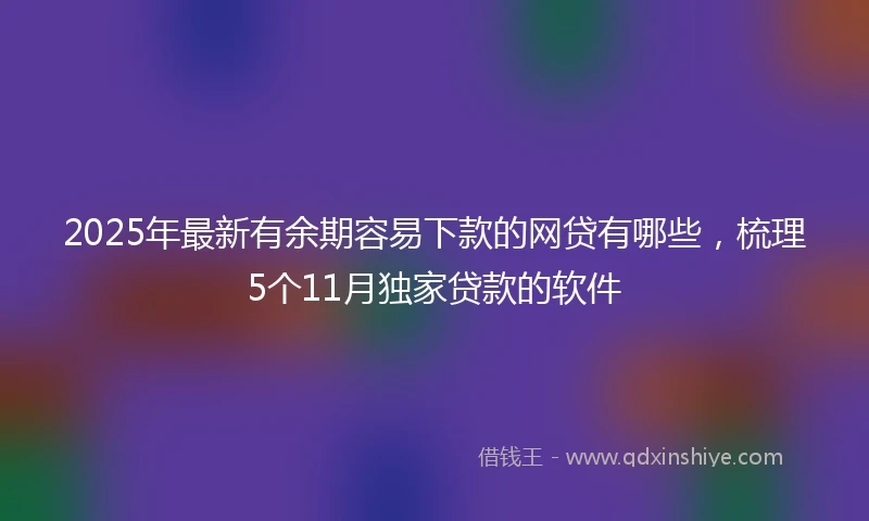 2025年最新有余期容易下款的网贷有哪些,梳理5个11月独家贷款的软件