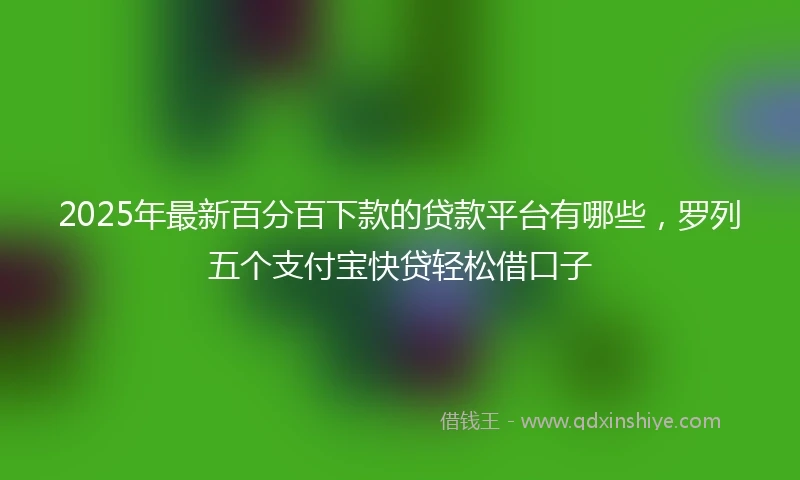 2025年最新百分百下款的贷款平台有哪些，罗列五个支付宝快贷轻松借口子