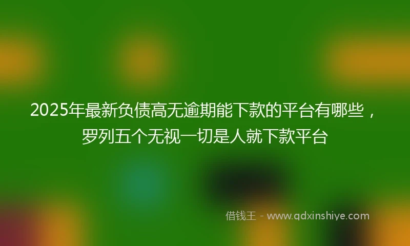 2025年最新负债高无逾期能下款的平台有哪些，罗列五个无视一切是人就下款平台