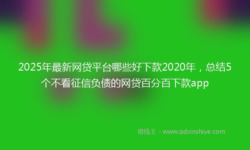 2025年最新网贷平台哪些好下款2020年，总结5个不看征信负债的网贷百分百下款app