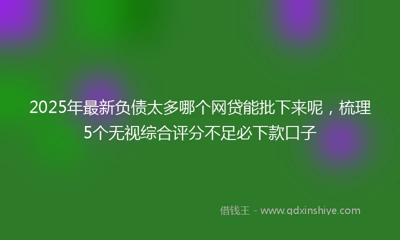 2025年最新负债太多哪个网贷能批下来呢，梳理5个无视综合评分不足必下款口子