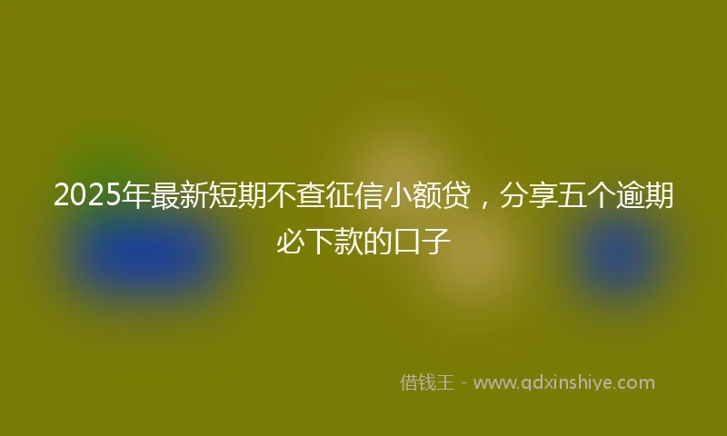 2025年最新短期不查征信小额贷，分享五个逾期必下款的口子