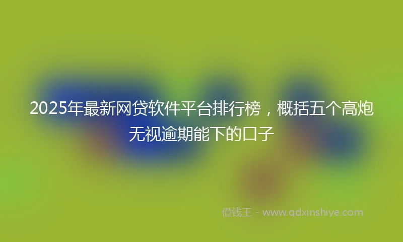 2025年最新网贷软件平台排行榜，概括五个高炮无视逾期能下的口子