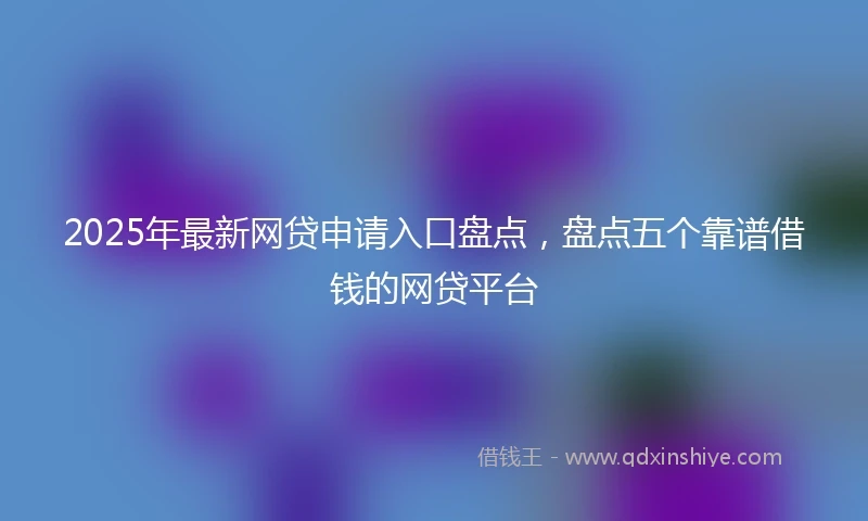 2025年最新网贷申请入口盘点，盘点五个靠谱借钱的网贷平台