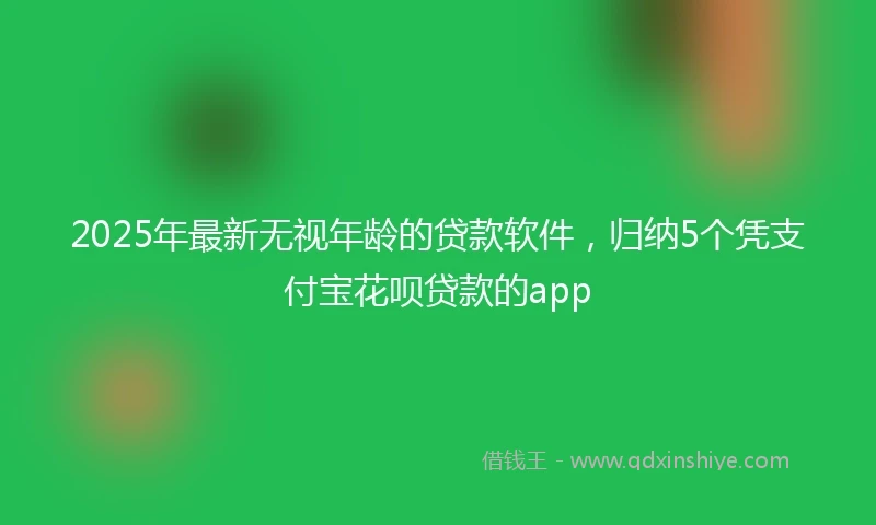2025年最新无视年龄的贷款软件，归纳5个凭支付宝花呗贷款的app