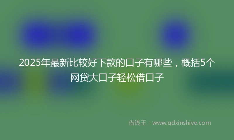 2025年最新比较好下款的口子有哪些，概括5个网贷大口子轻松借口子
