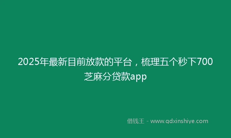 2025年最新目前放款的平台，梳理五个秒下700芝麻分贷款app