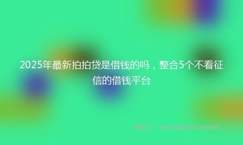 2025年最新拍拍贷是借钱的吗，整合5个不看征信的借钱平台