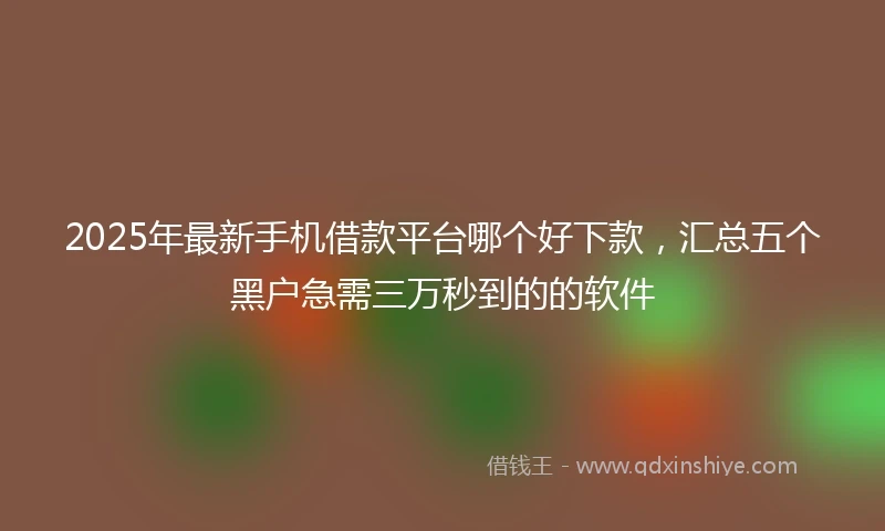2025年最新手机借款平台哪个好下款，汇总五个黑户急需三万秒到的的软件