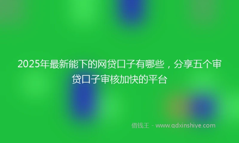 2025年最新能下的网贷口子有哪些，分享五个审贷口子审核加快的平台