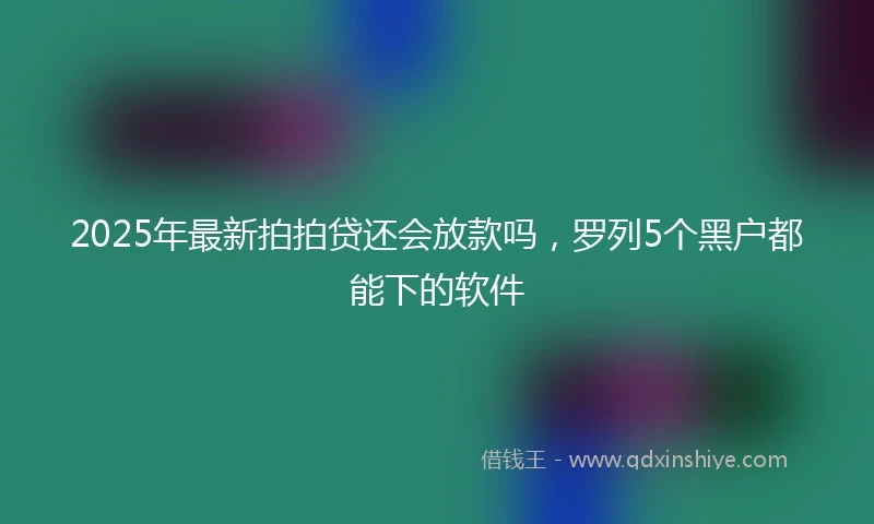 2025年最新拍拍贷还会放款吗，罗列5个黑户都能下的软件
