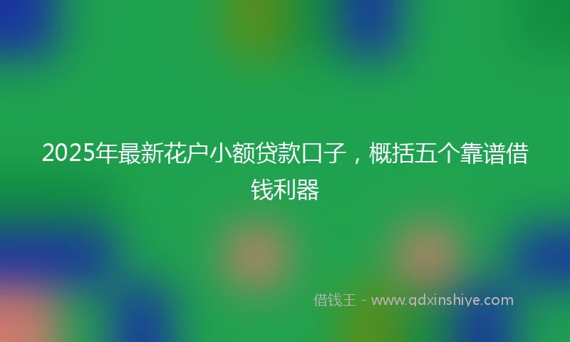 2025年最新花户小额贷款口子，概括五个靠谱借钱利器