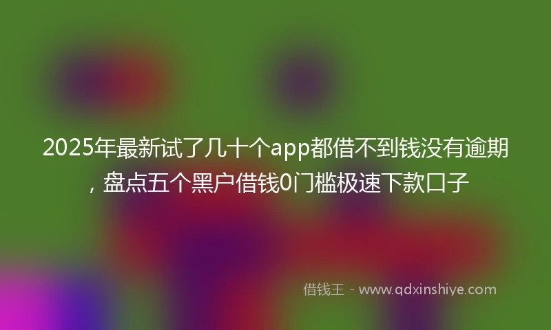 2025年最新试了几十个app都借不到钱没有逾期，盘点五个黑户借钱0门槛极速下款口子