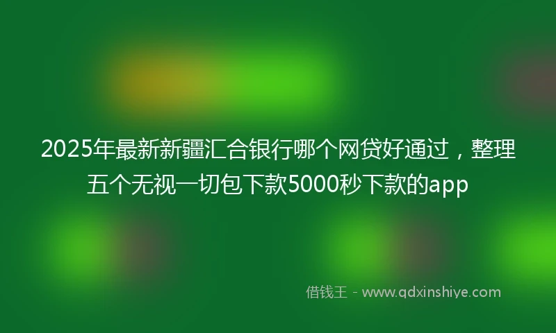 2025年最新新疆汇合银行哪个网贷好通过，整理五个无视一切包下款5000秒下款的app