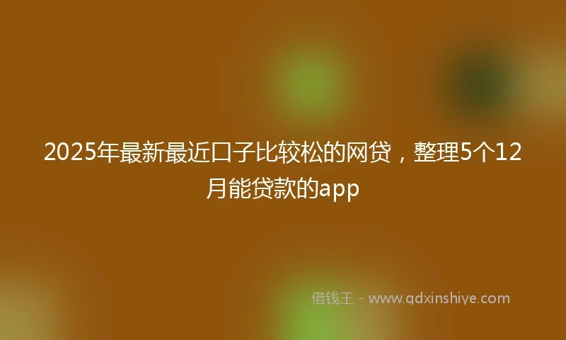 2025年最新最近口子比较松的网贷，整理5个12月能贷款的app