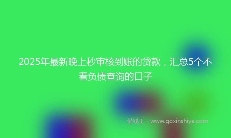 2025年最新晚上秒审核到账的贷款，汇总5个不看负债查询的口子