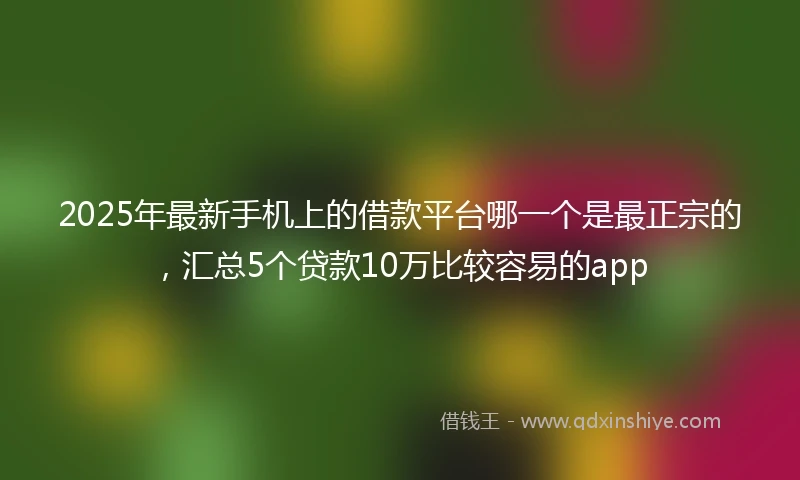 2025年最新手机上的借款平台哪一个是最正宗的，汇总5个贷款10万比较容易的app