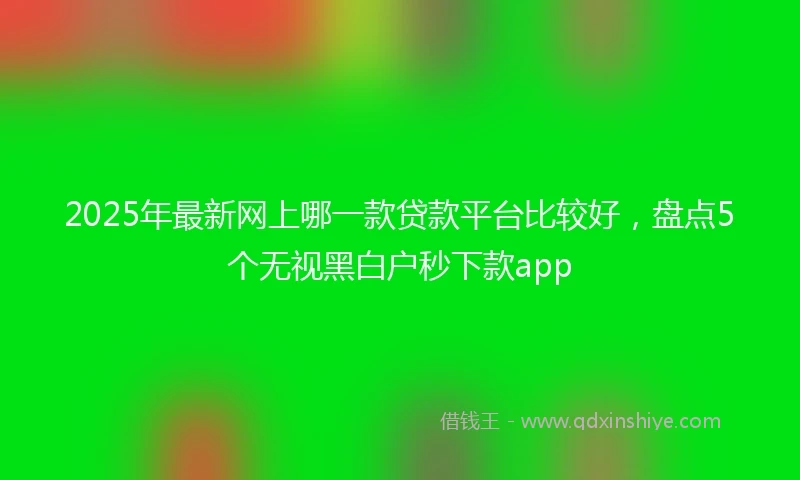 2025年最新网上哪一款贷款平台比较好，盘点5个无视黑白户秒下款app