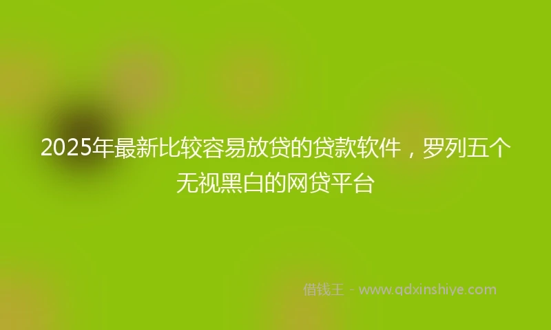 2025年最新比较容易放贷的贷款软件，罗列五个无视黑白的网贷平台