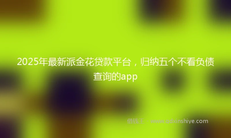 2025年最新派金花贷款平台，归纳五个不看负债查询的app