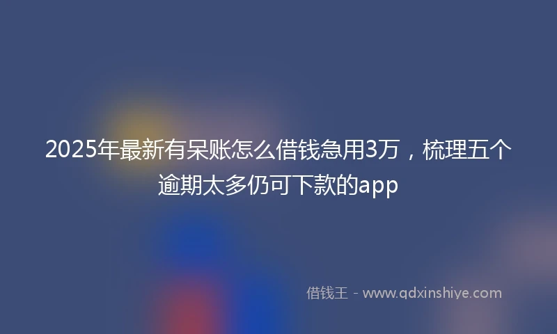 2025年最新有呆账怎么借钱急用3万，梳理五个逾期太多仍可下款的app
