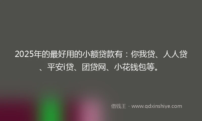 2025年的最好用的小额贷款有：你我贷、人人贷、平安i贷、团贷网、小花钱包等。