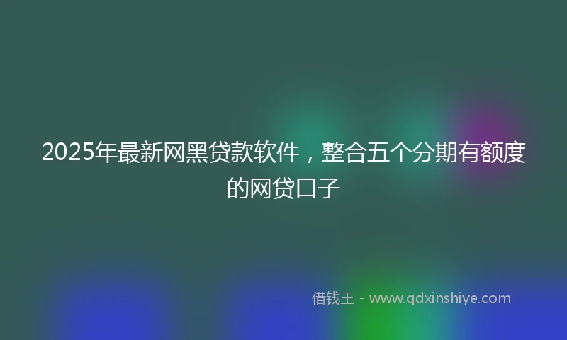 2025年最新网黑贷款软件，整合五个分期有额度的网贷口子