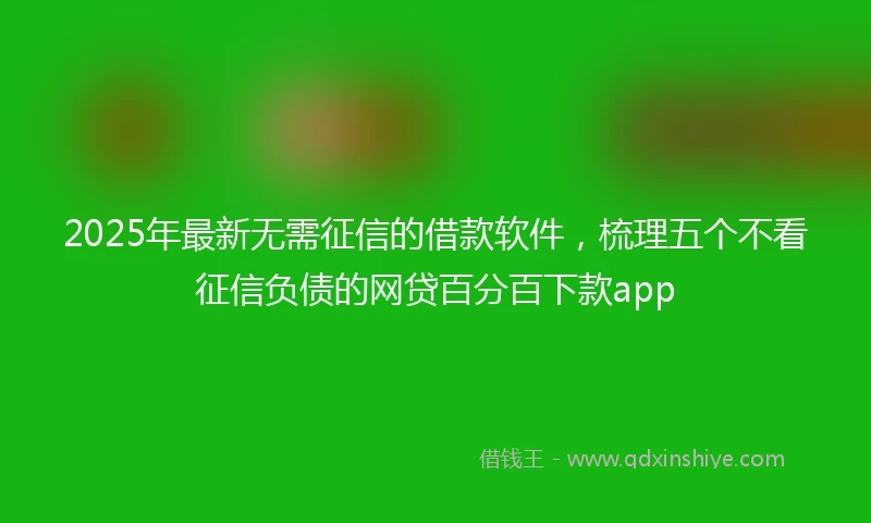 2025年最新无需征信的借款软件，梳理五个不看征信负债的网贷百分百下款app